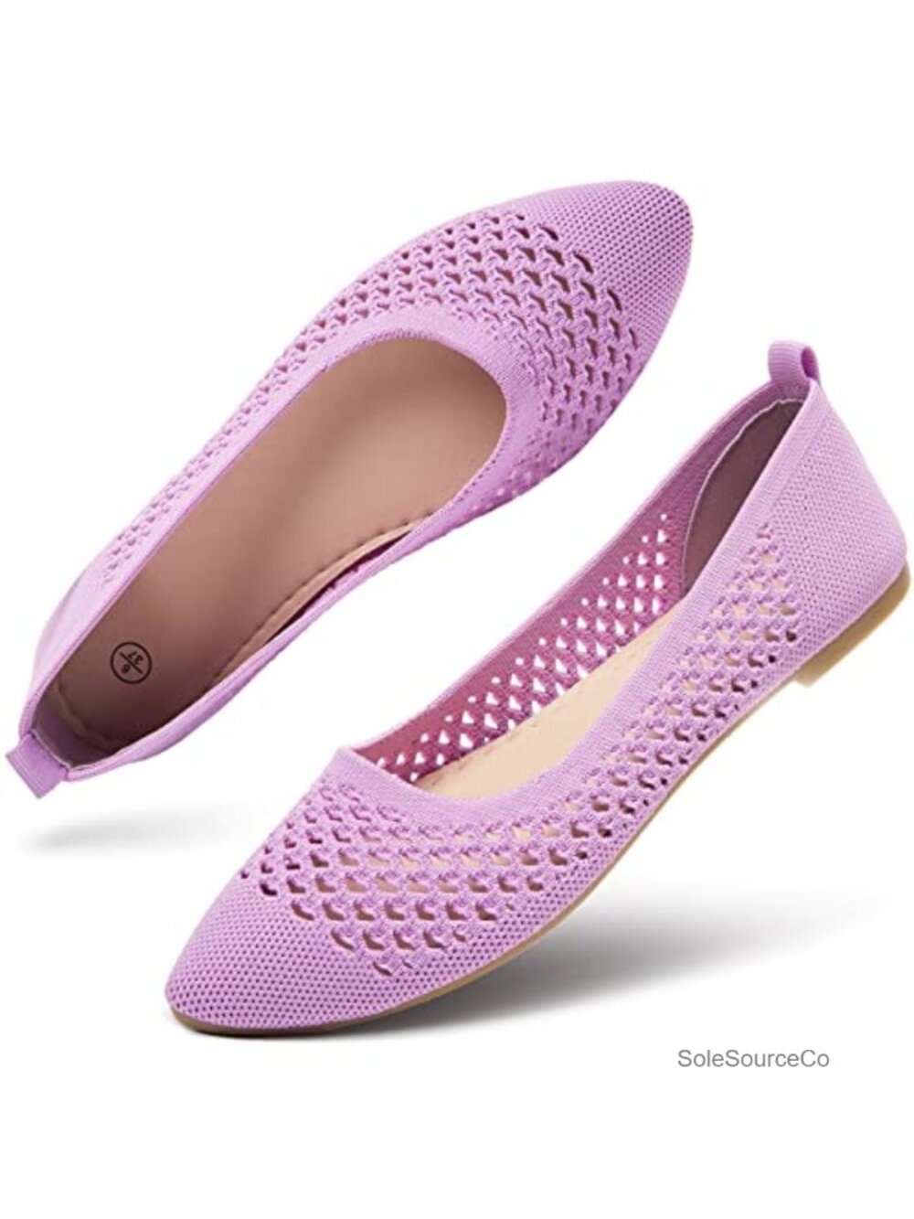 Women's Mesh Ballet Flats Pointed Toe Memory Foam Slip-On Dress Shoes